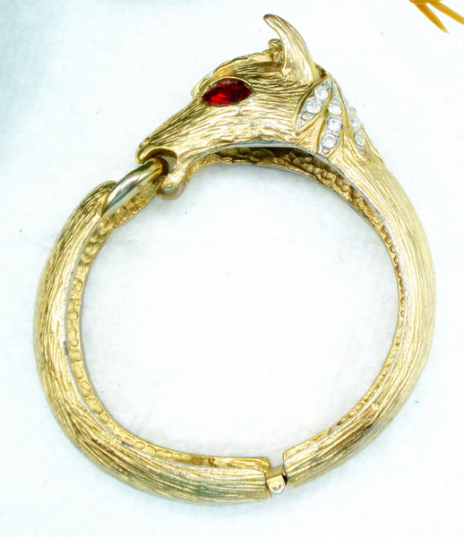 Horse Rhinestone Clamper Bracelet