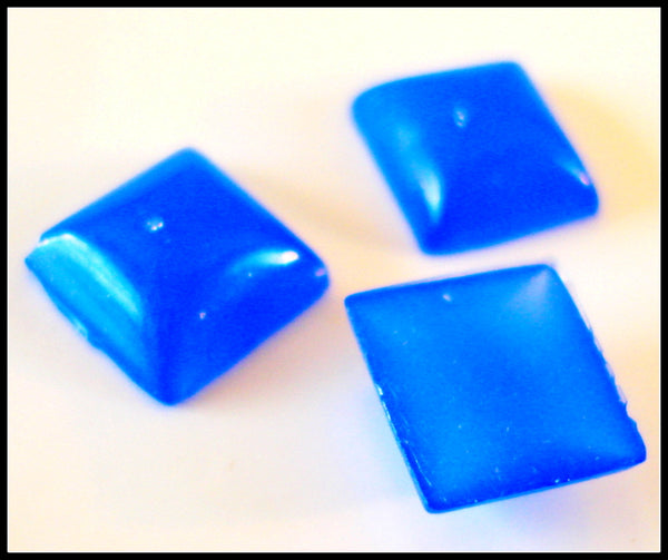 8mm (2400) Blue Calcedony Periwinkle Square Flat Back
