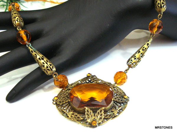 Antique Victorian Topaz Necklace