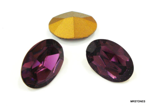 16x11mm (4100) Amethyst Pointed Back Ovals