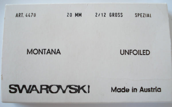 20mm (4470) Montana Sapphire Unfoiled Antique Square