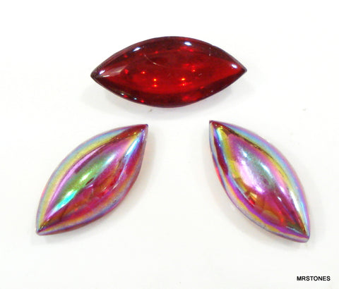 15x7mm (3175) Siam Ruby AB Marquise Navette Cabochon