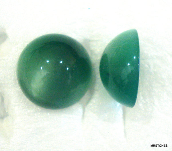 15mm (SSCER) Synthetic Dark Green Round Cabochon