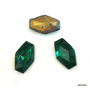 12x8mm (SCOFFIN) Czech Emerald Coffin Shape