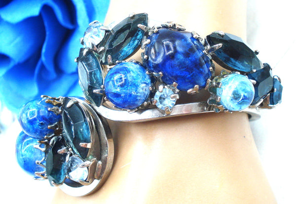 Juliana Clamper Bracelet Asst Blue Stones