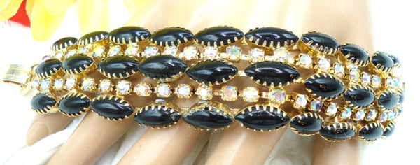 Lovely Evening Glam Dressy Bracelet 7" x 1 1/4"