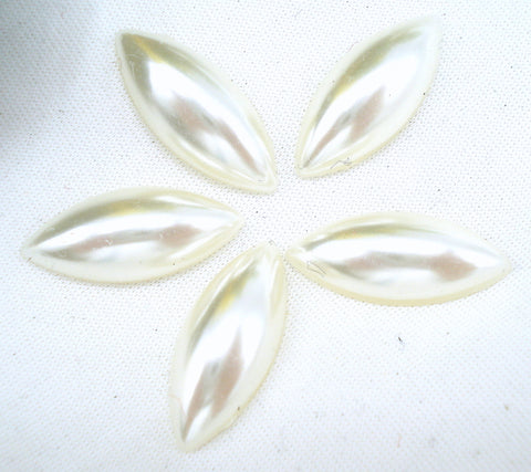 20x8mm White Marquise Navette Pearl Cabochon