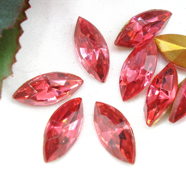 15x7mm (4200/2) TTC Old Cz Dark Rose Pointed Back Marquises