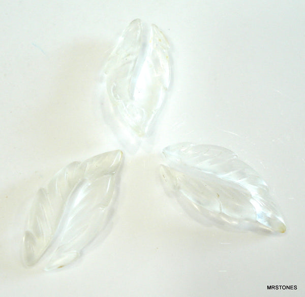 28x14mm Acrylic Crystal Clear Leaves Middle Split