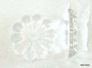 20mm (3710) Glass Clear Flat Back Flower Center Hole