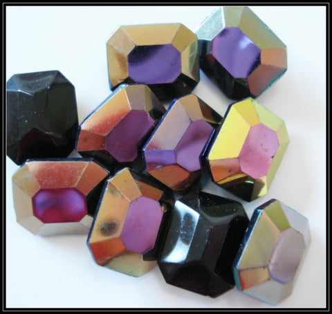 12x10mm (4600) Jet AB Cushion Octagon
