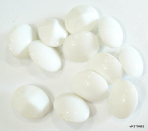 7x5mm or 10x8mm (3188) Chalk White Oval Buff Top Doublets