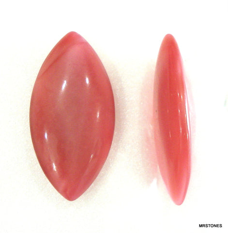 30x15mm (3146) Glass Pink Moonstone Buff Top Doublet Marquise Navette