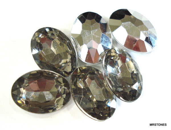 18x13mm (KCBSO) Acrylic Black Diamond Oval Shape