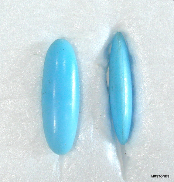 16x5.5mm (3188) Glass Turquoise Oval Buff Top Doublet