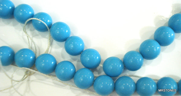 8mm Glass Turquoise Beads