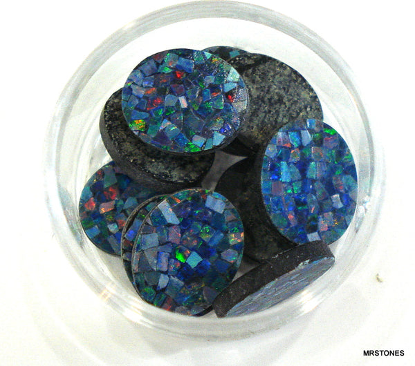 12x10mm (S21) Natural Opal Mosaic Ovals