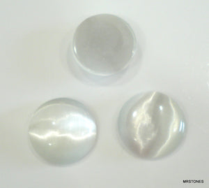 13mm (SSCER) White Cat's Eye Round Cabochons Synthetic