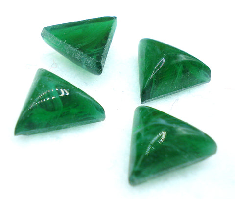 10mm Glass Flawed Emerald Cabochon Triangle