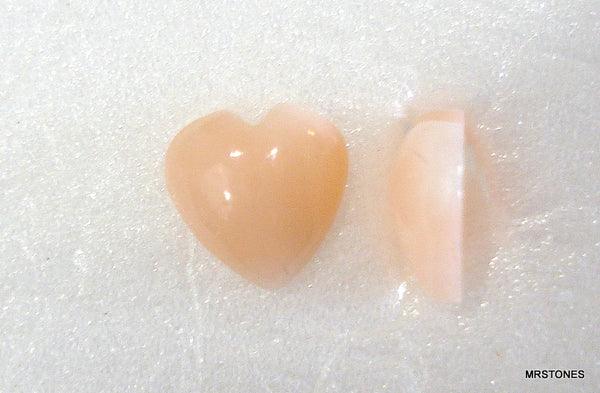 6mm (S4H) Natural Angel Skin Coral Hearts