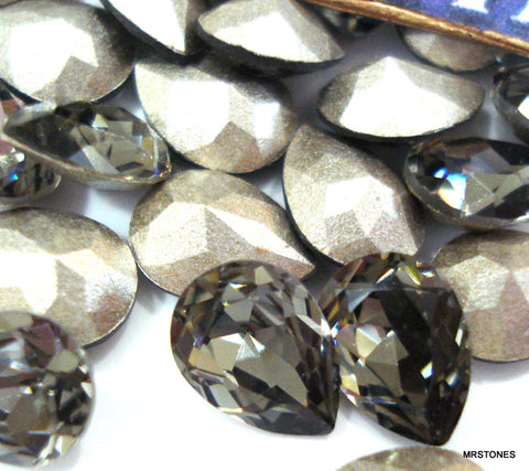 7.5x5.5mm (4320) Black Diamond Pear Pendeloque Shape