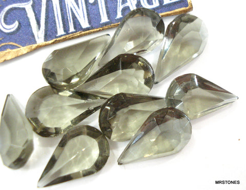 13x7.8mm (4300/2) TTC Black Diamond Unfoiled Pear Shape