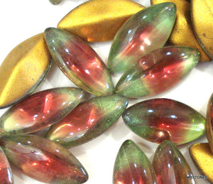 15x7mm (3146) Peridot Ruby Bi Color Marquise Buff Top Doublet