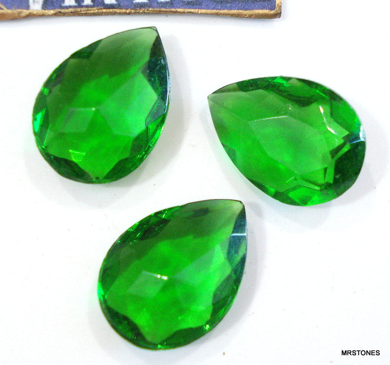 18x13mm (4320/2) Dark Peridot Unfoiled Pear Shape