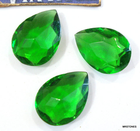 18x13mm (4320/2) Dark Peridot Unfoiled Pear Shape