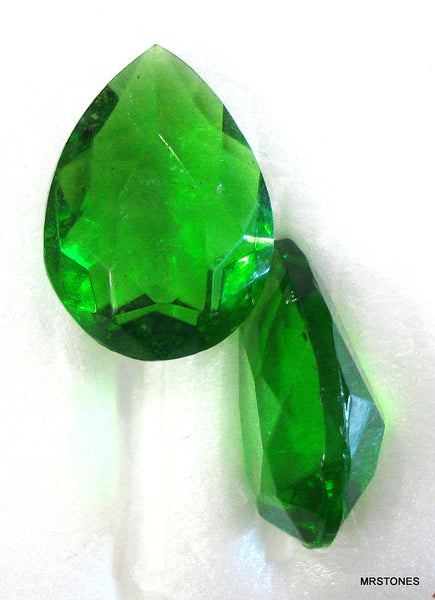 18x13mm (4320/2) Dark Peridot Unfoiled Pear Shape