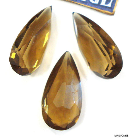 22x11mm (4320) Smoked Topaz Unfoiled Pendeloque Pear