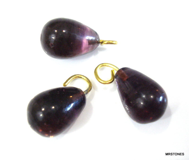10x7mm Glass Purple Bead Dangle