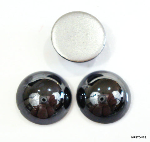 11mm (2194) Jet Hematite Round Cabochon