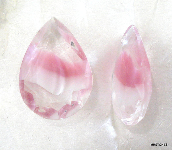 18x13mm (4320/2) Pink Givre Pear Pendaloque Shape