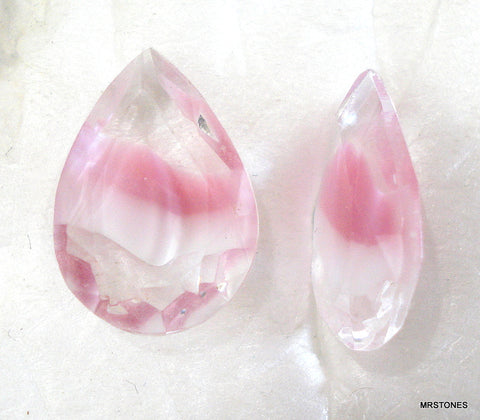 18x13mm (4320/2) Pink Givre Pear Pendeloque Shape