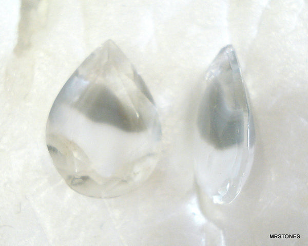 18x13mm (4320/2) Gray White Givre Pear Pendeloque Shape
