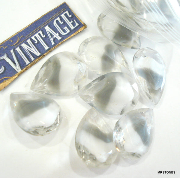 18x13mm (4320/2) Gray White Givre Pear Pendeloque Shape