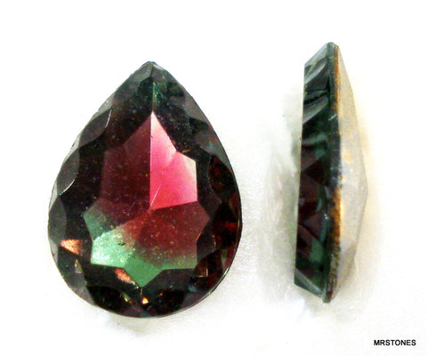 18x13mm (4320) Vitrail Medium Bi Color Scalloped Pear Pendeloque Shape