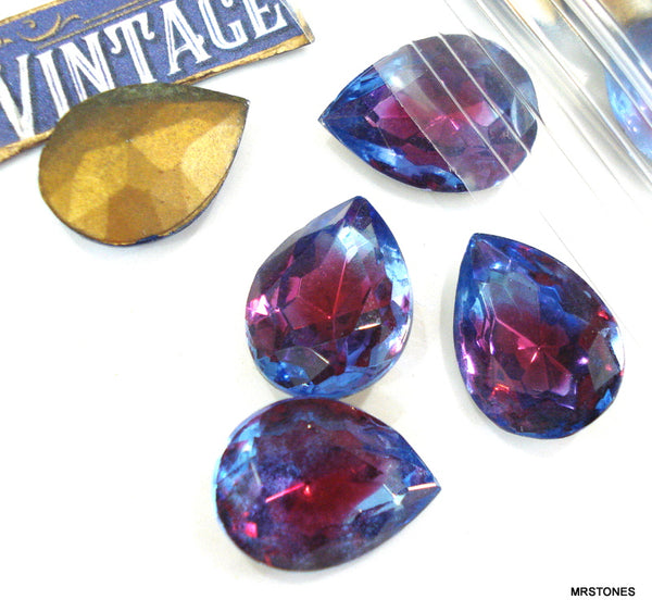 18x13mm (4320/2) Bi Color Light Sapphire Ruby Pear Pendeloque Shape