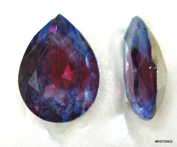 18x13mm (4320/2) Bi Color Light Sapphire Ruby Cuba Pear Pendaloque Shape