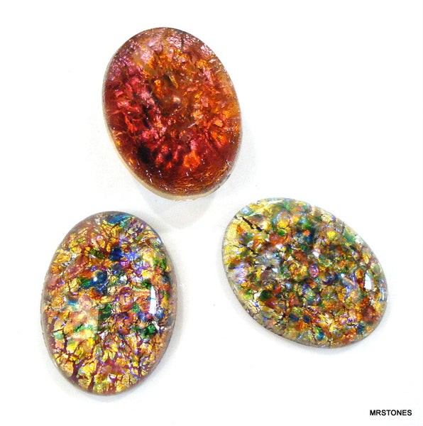 18x13mm (1685) Multi Red Opal Oval Specialty Cabochon