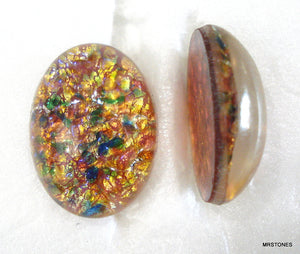 18x13mm (1685) Multi Red Opal Oval Specialty Cabochon