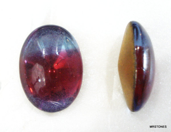 18x13mm (3188) Bi Color Light Sapphire Ruby Oval Buff Top Doublet
