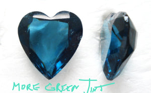 15x14mm (4800/2) TTC Glass Teal Green Blue Unfoiled Heart
