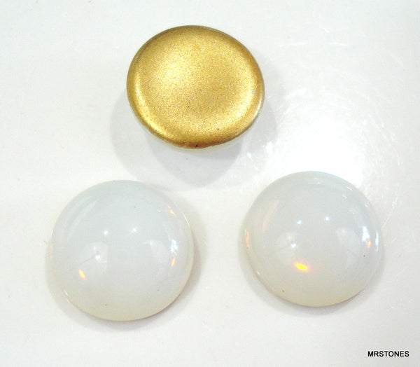 15mm (2194) White Opal Round Cabochon