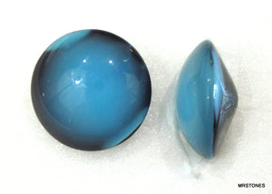 14.2-14.5mm (3189) (60ss) Blue Moonstone with Black Round Buff Top Doublet