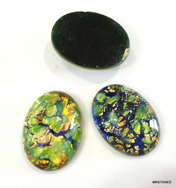 18x13mm (1685) Green Yellow Opal Oval Cabochon