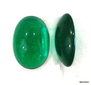 18x13mm (2195) Emerald Unfoiled Oval Cabochon