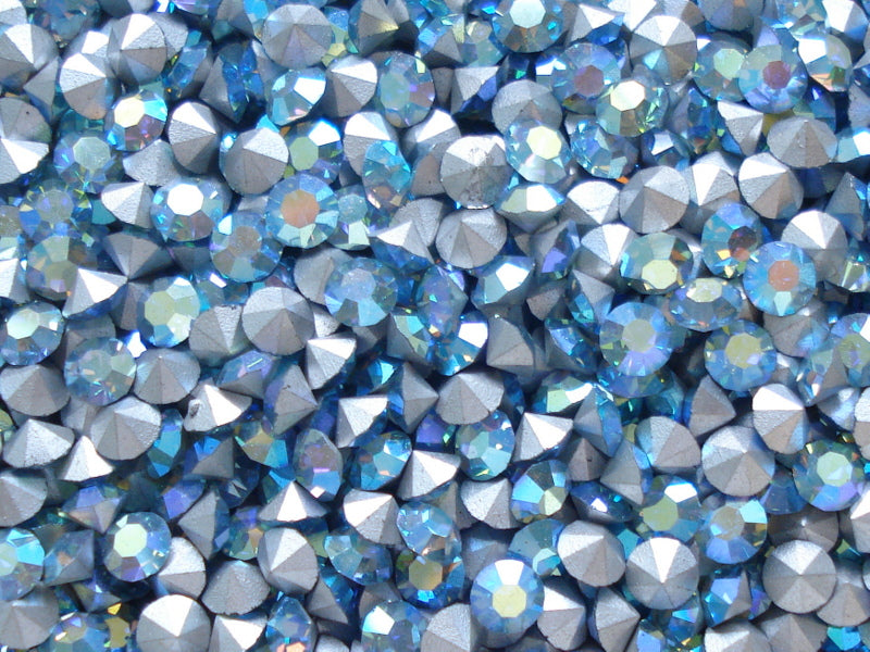 4mm (1100) (32pp) Aqua AB Rounds 24pc Lot β MrStones