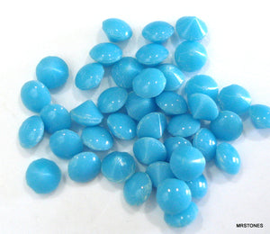 3.4mm (3189) 14ss Turquoise Blue Round Buff Top Doublet
